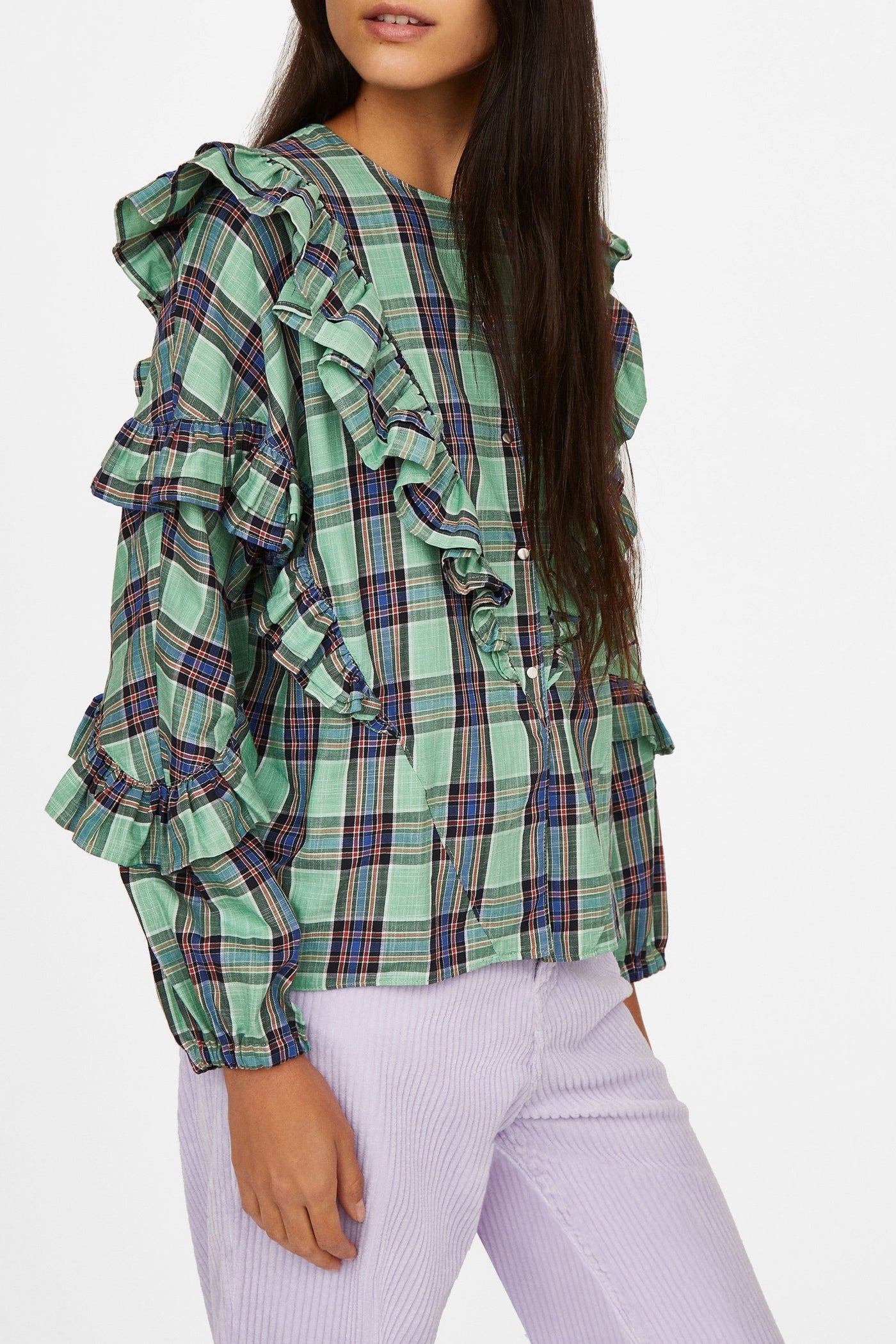 Blouse Milk à carreaux - Aqua