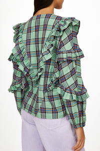 Blouse Milk à carreaux - Aqua