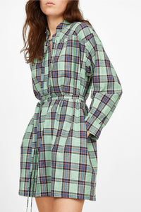 Robe courte Odd à carreaux - Aqua