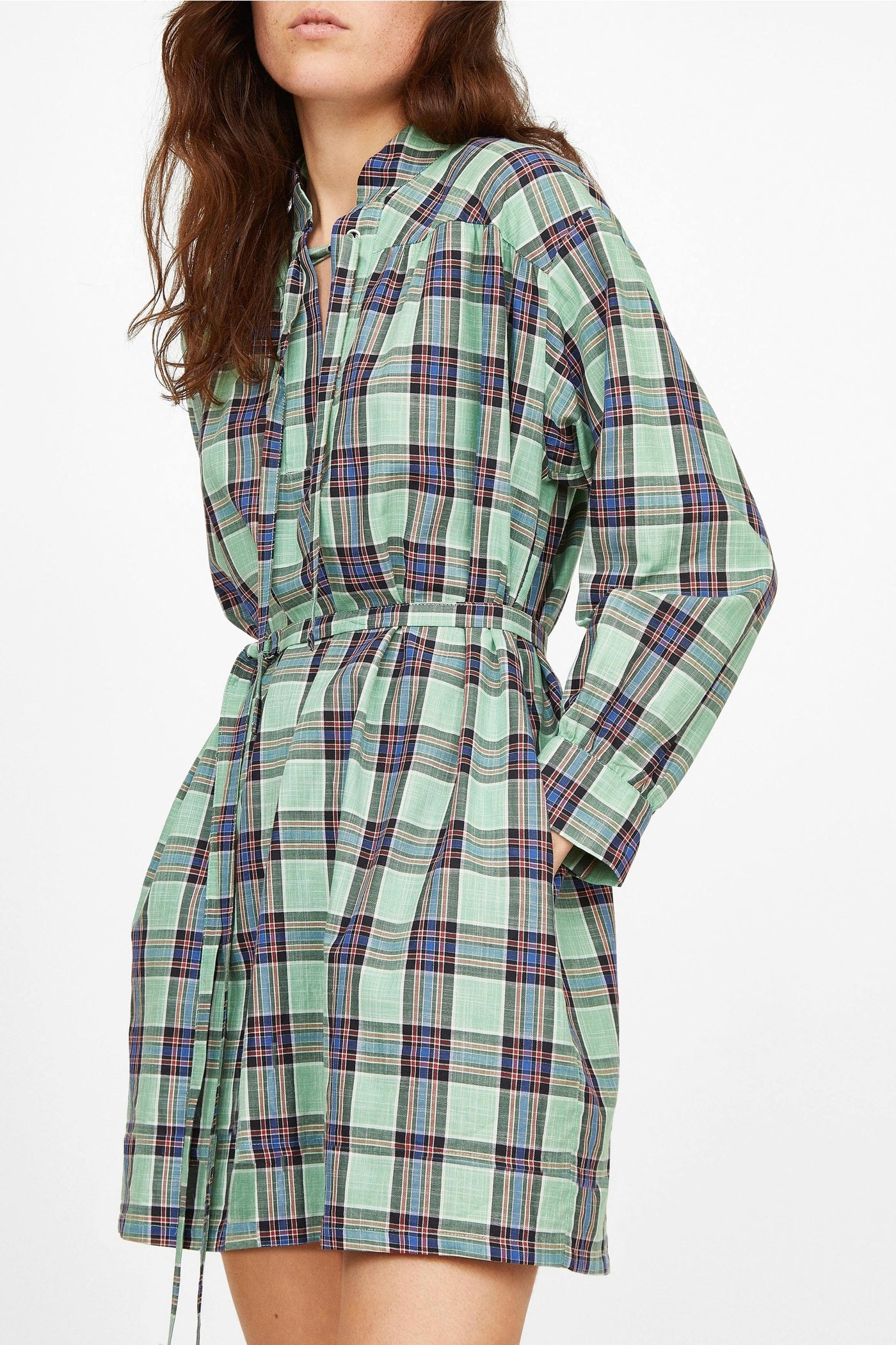 Robe courte Odd à carreaux - Aqua