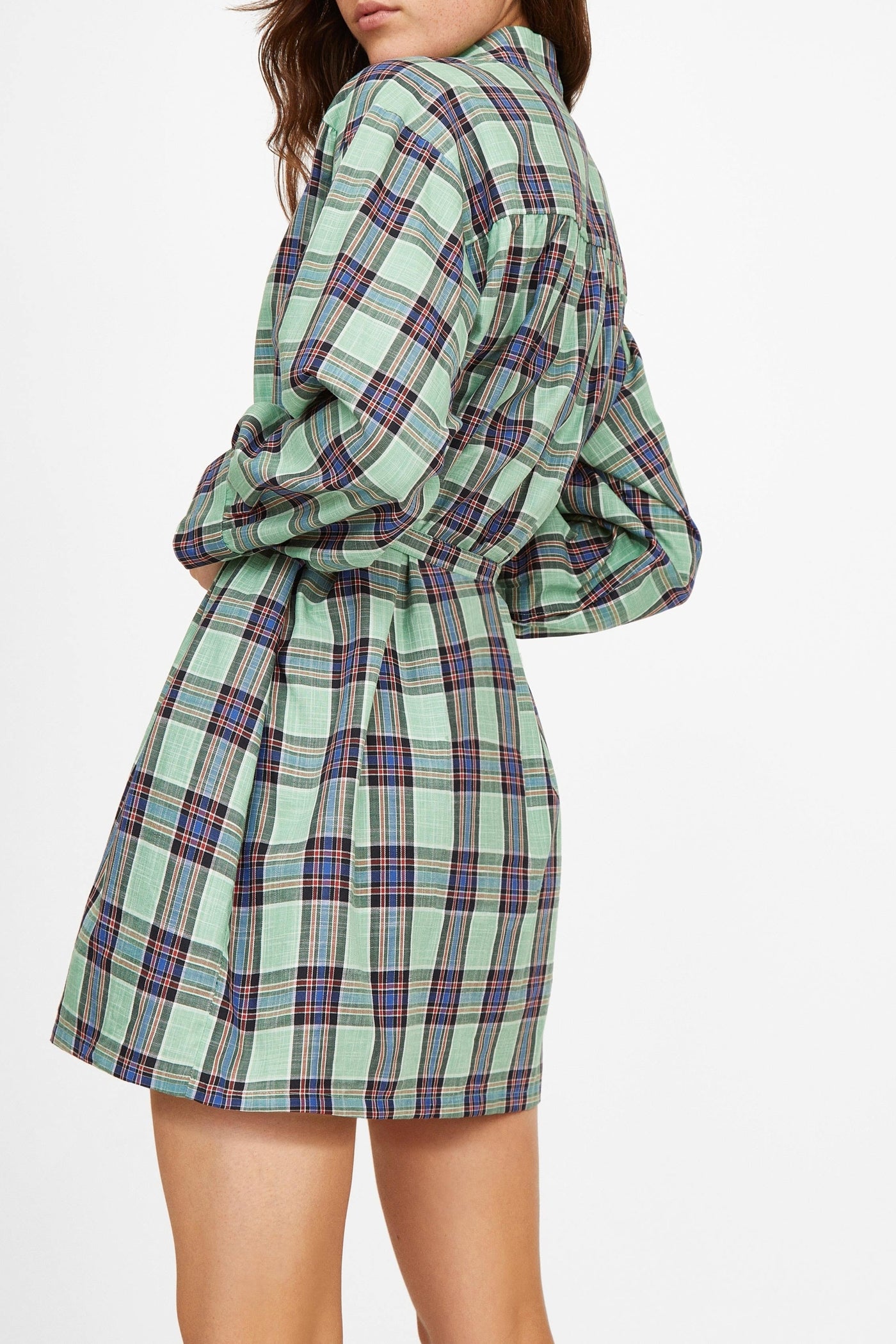 Robe courte Odd à carreaux - Aqua