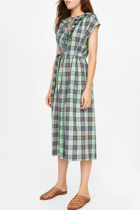Robe midi Rio à carreaux - Aqua