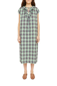 Robe midi Rio à carreaux - Aqua
