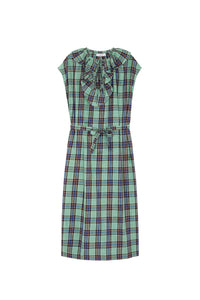 Robe midi Rio à carreaux - Aqua