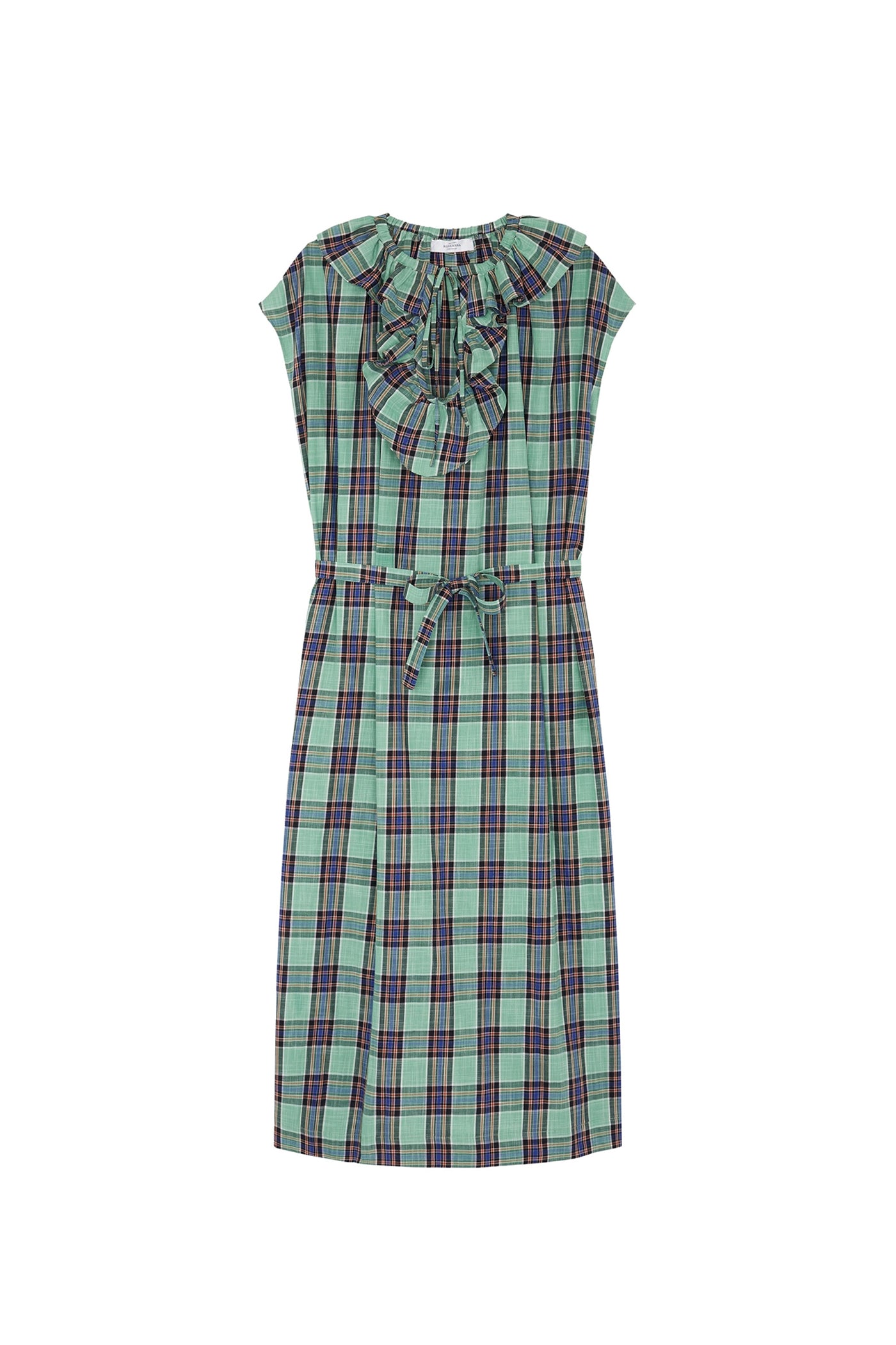 Robe midi Rio à carreaux - Aqua