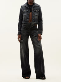 Blouson Circle en denim - Stonewashed Grey
