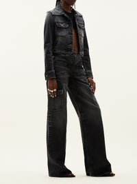Blouson Circle en denim - Stonewashed Grey
