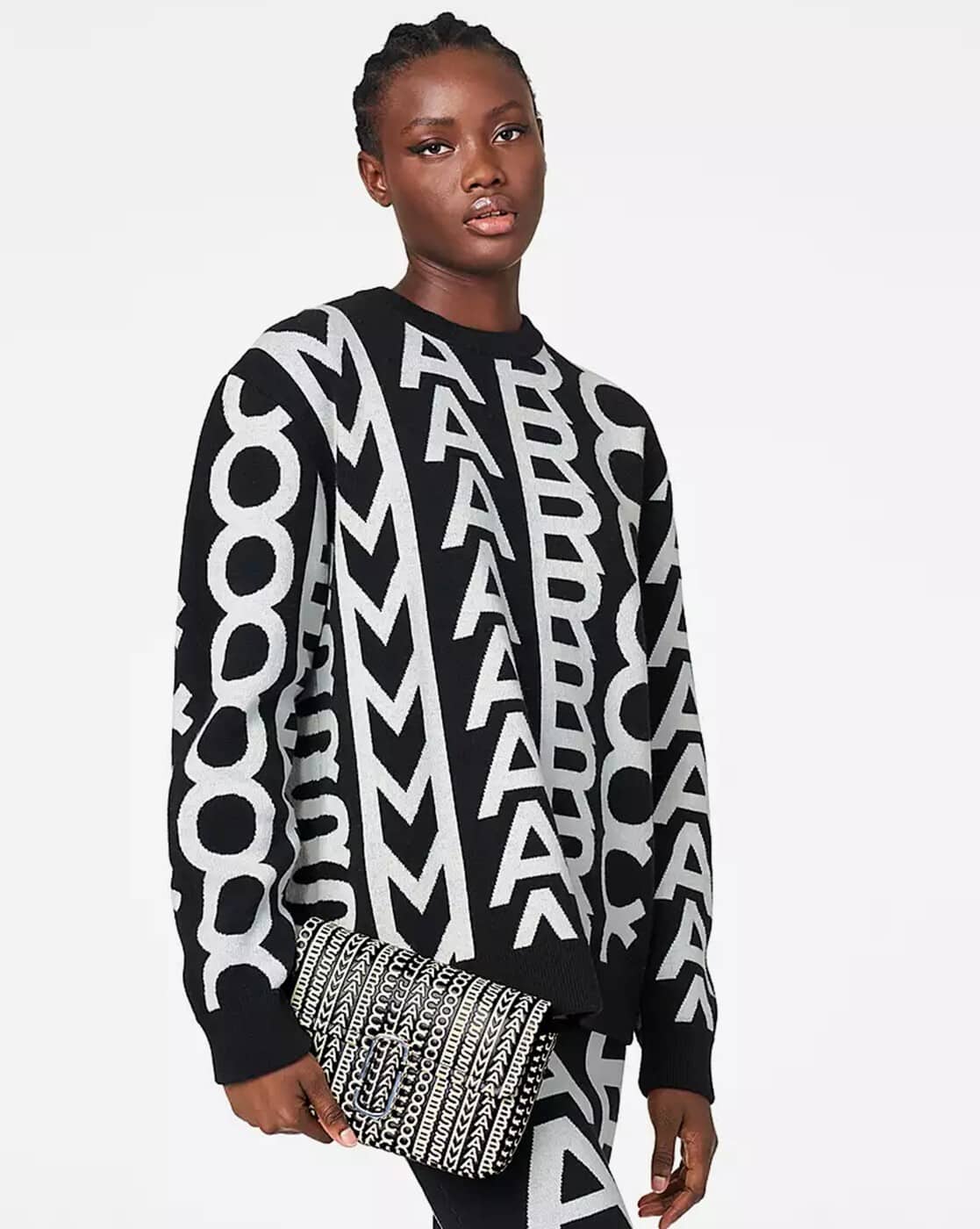 PAS INFO   Sac à bandoulière en cuir - Black & White