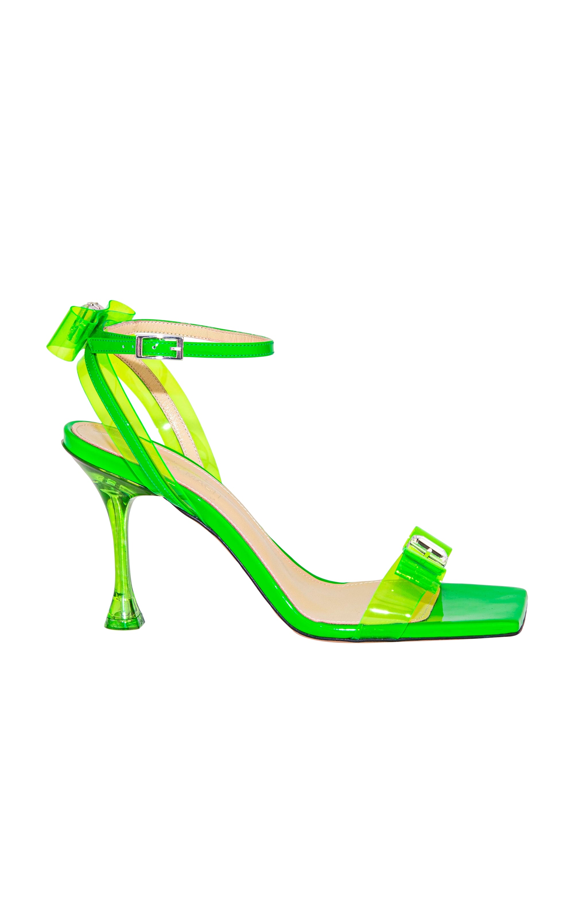 Bow 95 rhinestone sandals - Fluo Green