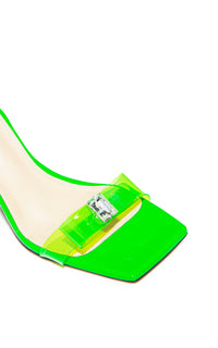 Bow 95 rhinestone sandals - Fluo Green