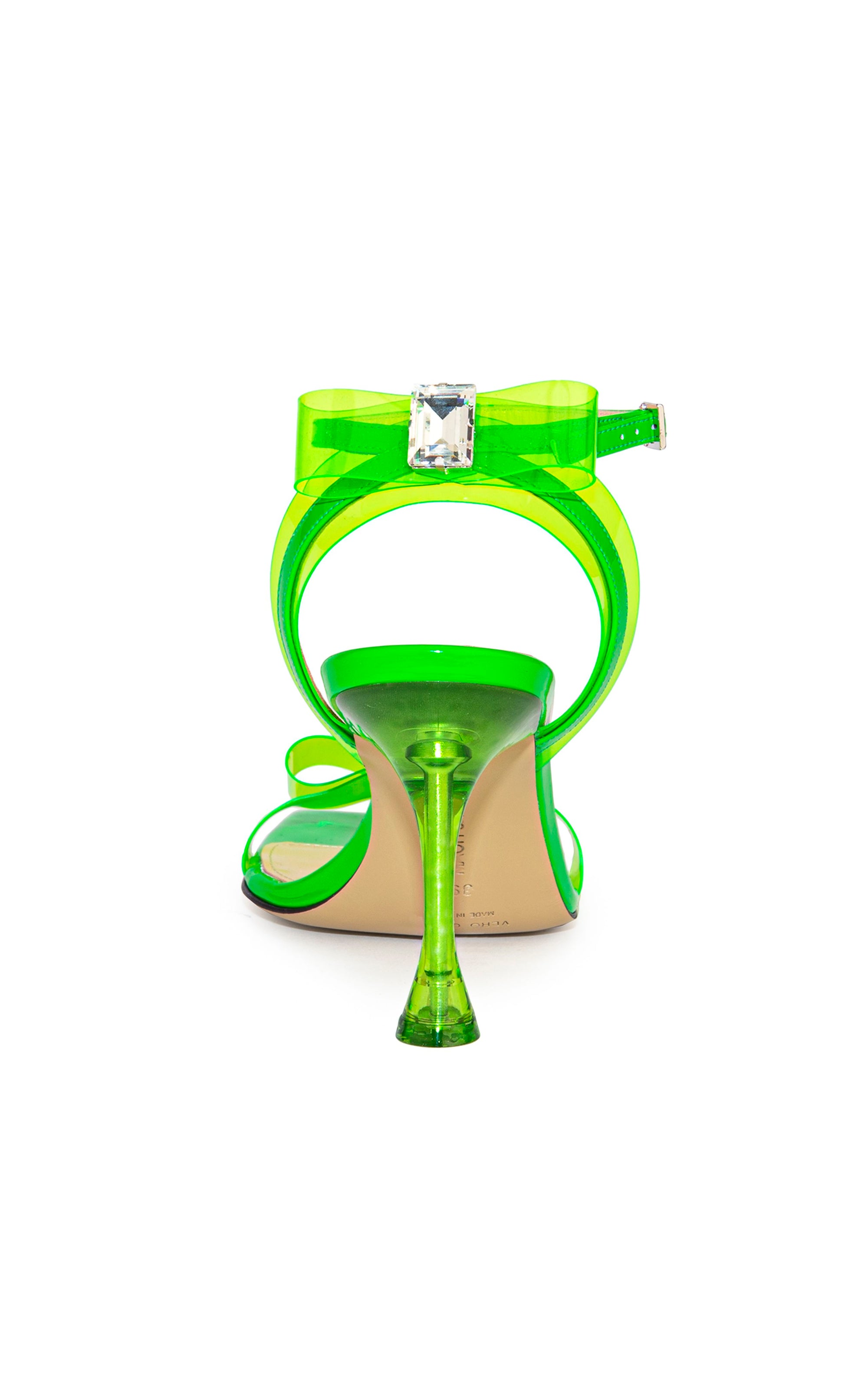 Bow 95 rhinestone sandals - Fluo Green