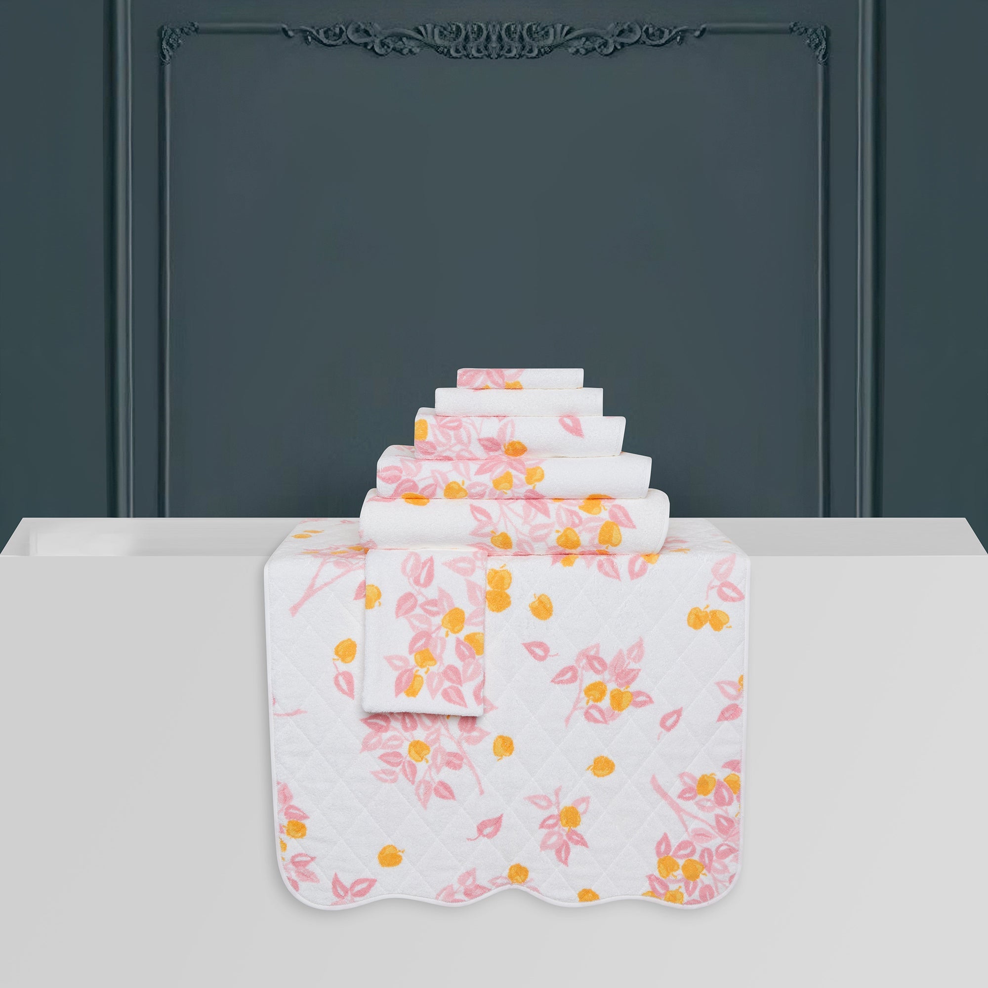 Univers de bain Pommiers - Rose & Jaune