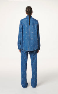 Heart Shaped Jeans with rhinestones - Blue