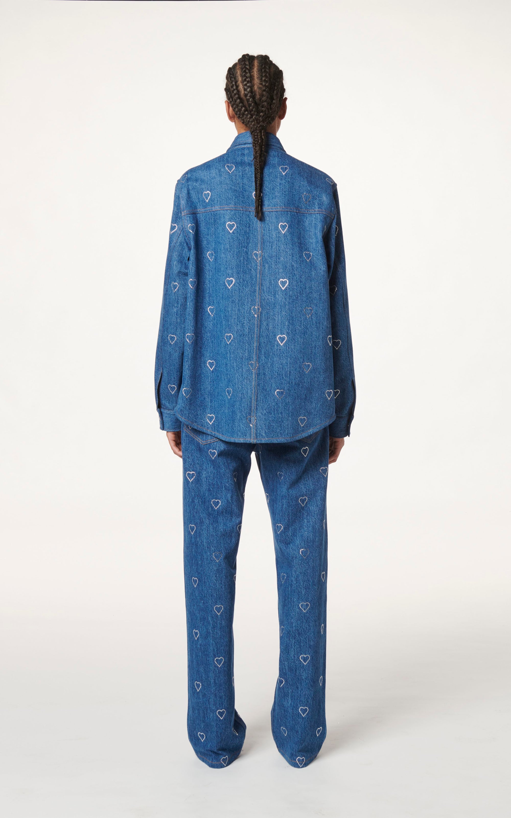 Heart Shaped Jeans with rhinestones - Blue