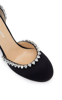 Audrey 95 strappy pumps in silk & strass - Black