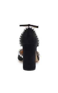 Audrey 95 strappy pumps in silk & strass - Black