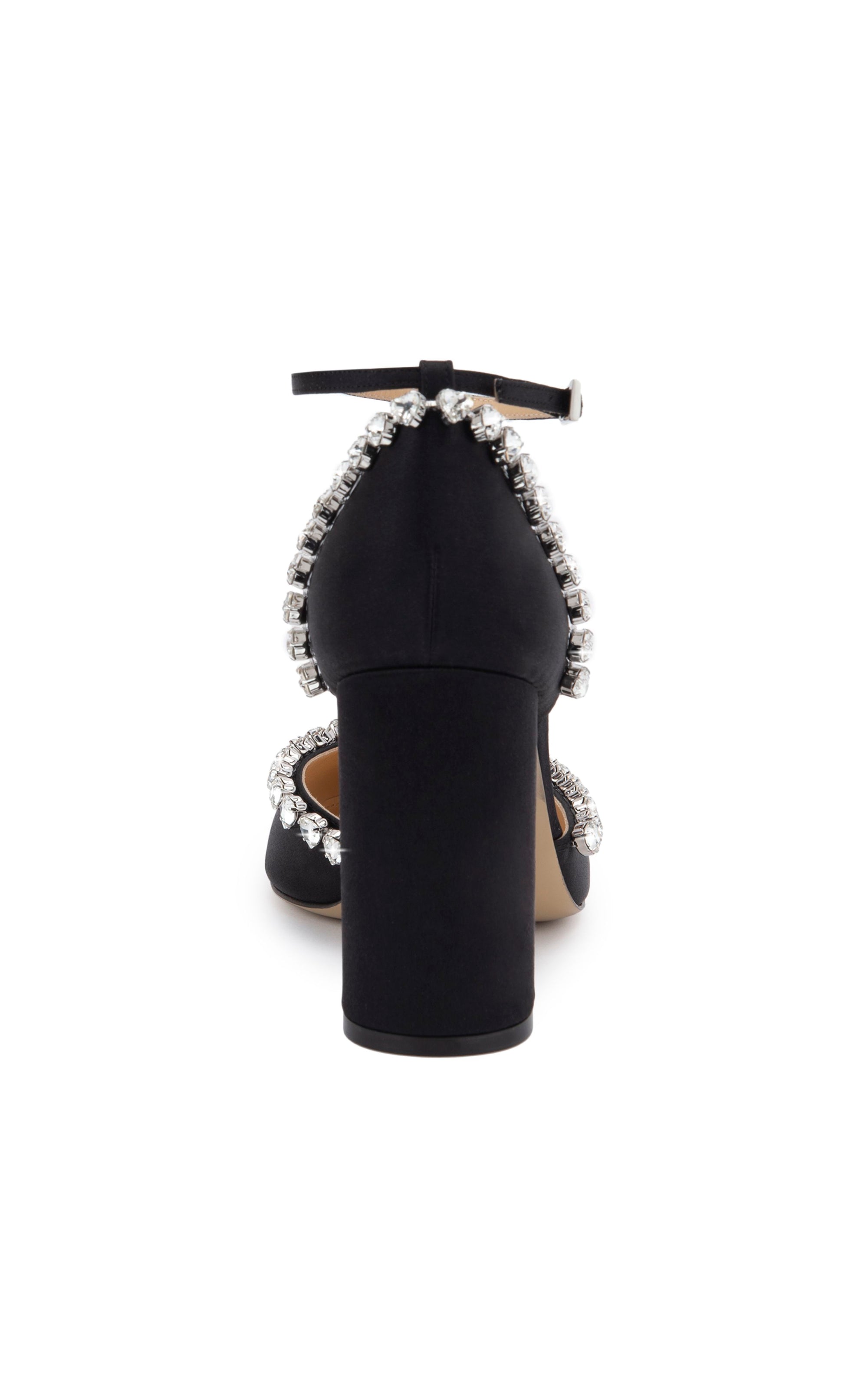 Audrey 95 strappy pumps in silk & strass - Black