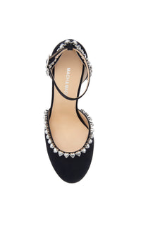 Audrey 95 strappy pumps in silk & strass - Black
