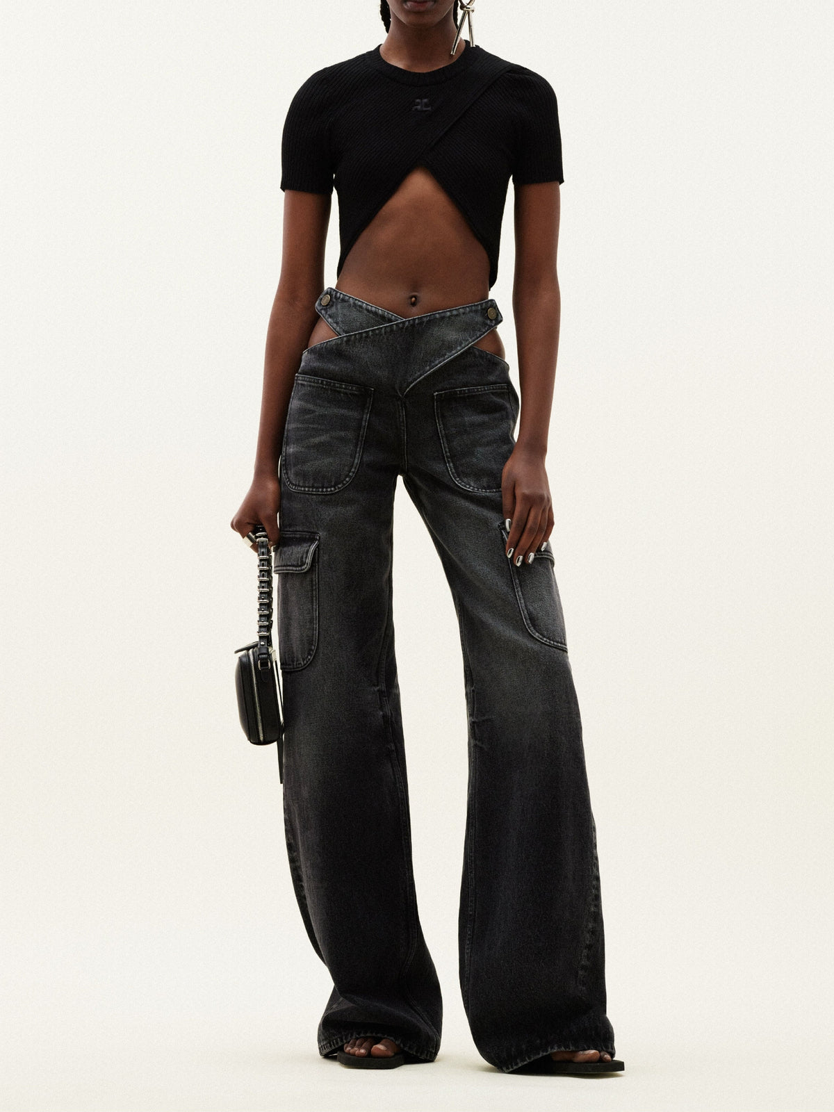 Pantalon baggy Criss Cross - Stonewashed Grey