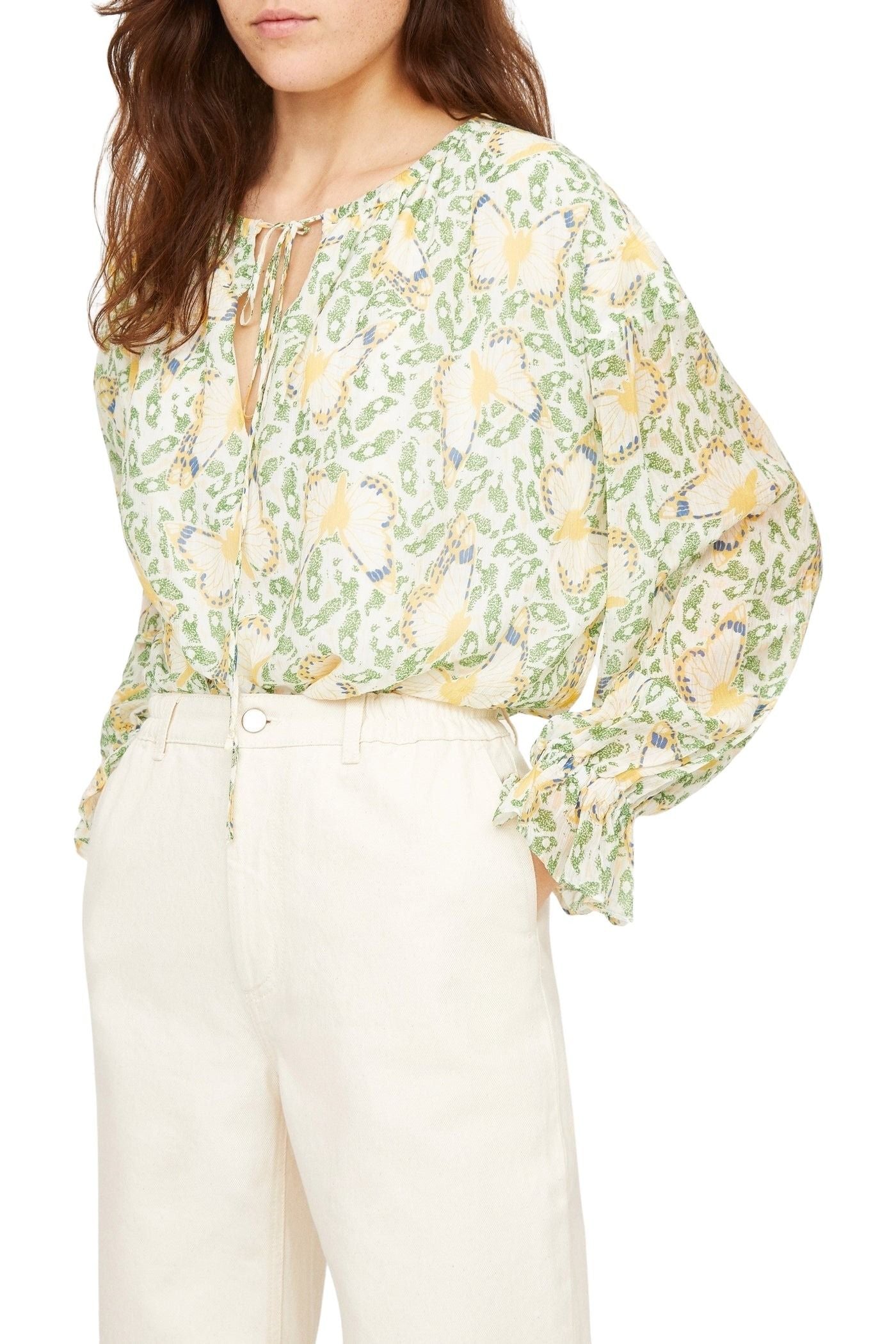Blouse Ava à motif papillon - Lait