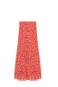 Jupe Elton à motif papillon - Rouge