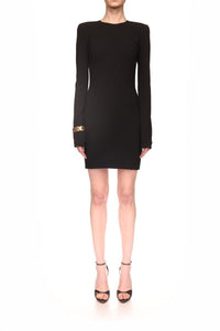 Long Sleeve T-Shirt Fitted Mini Dress - Black