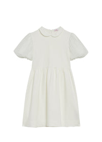 Short-sleeved tulle dress - Latte & Bianco