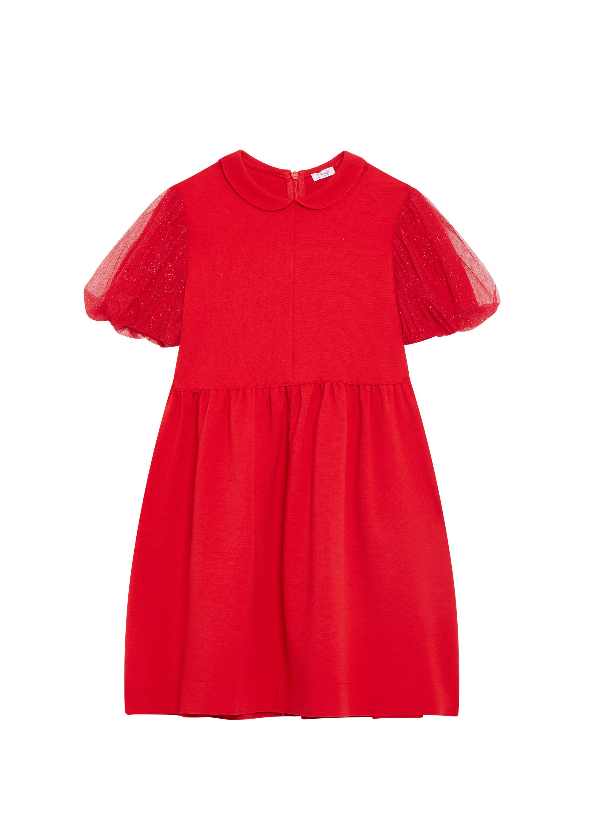 Short-sleeved tulle dress - Rosso & Rosso