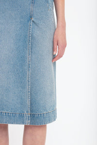 Denim Wrap Detail Skirt - Pale Blue Wash