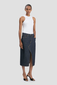 Kick Pocket Denim Skirt - Light Rinse