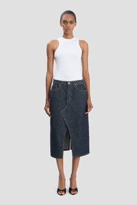 Kick Pocket Denim Skirt - Light Rinse