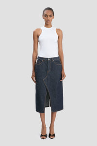 Kick Pocket Denim Skirt - Light Rinse