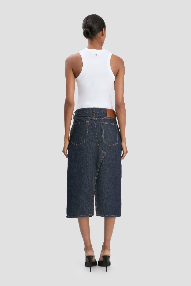 Kick Pocket Denim Skirt - Light Rinse