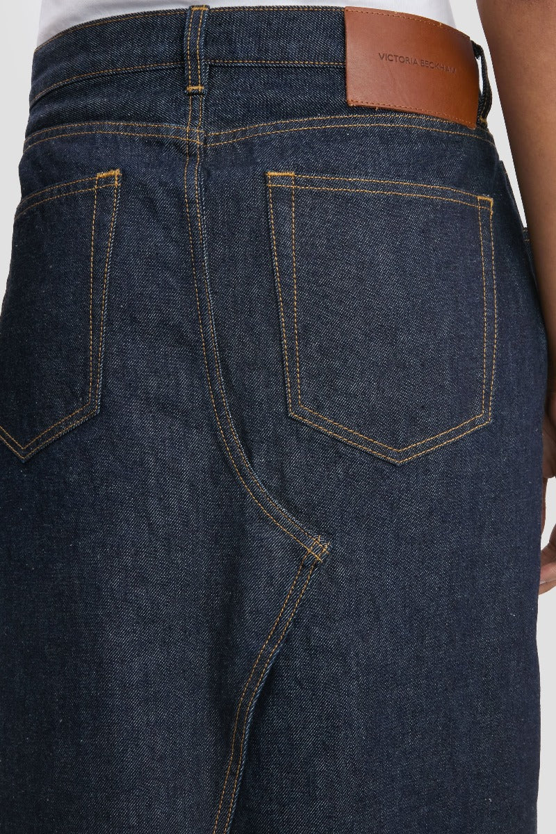 Kick Pocket Denim Skirt - Light Rinse