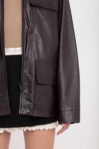 Leather Chore Jacket - Ebony