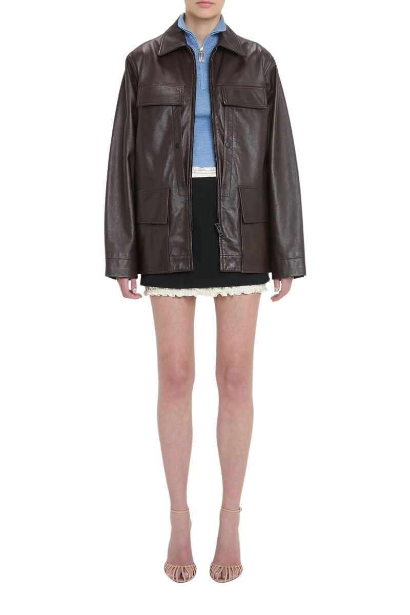 Leather Chore Jacket - Ebony
