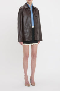 Leather Chore Jacket - Ebony