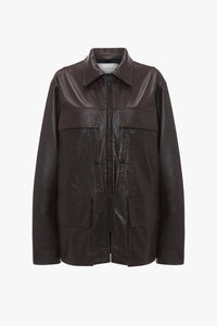 Leather Chore Jacket - Ebony