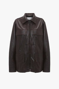 Leather Chore Jacket - Ebony