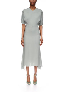 Drop Sleeve Kick Midi Dress - Wasabi