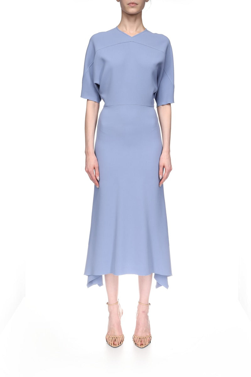 Drop Sleeve Kick Midi Dress - Bluebell