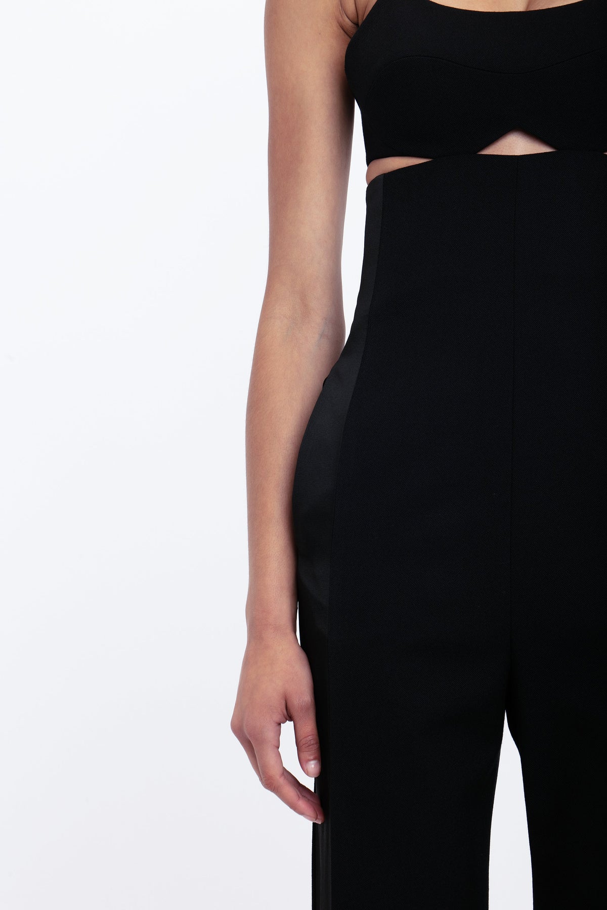 Cut-Out Detail Cami Jumpsuit - Black
