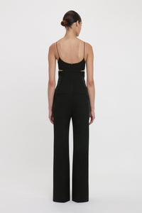 Cut-Out Detail Cami Jumpsuit - Black