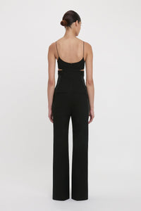 Cut-Out Detail Cami Jumpsuit - Black
