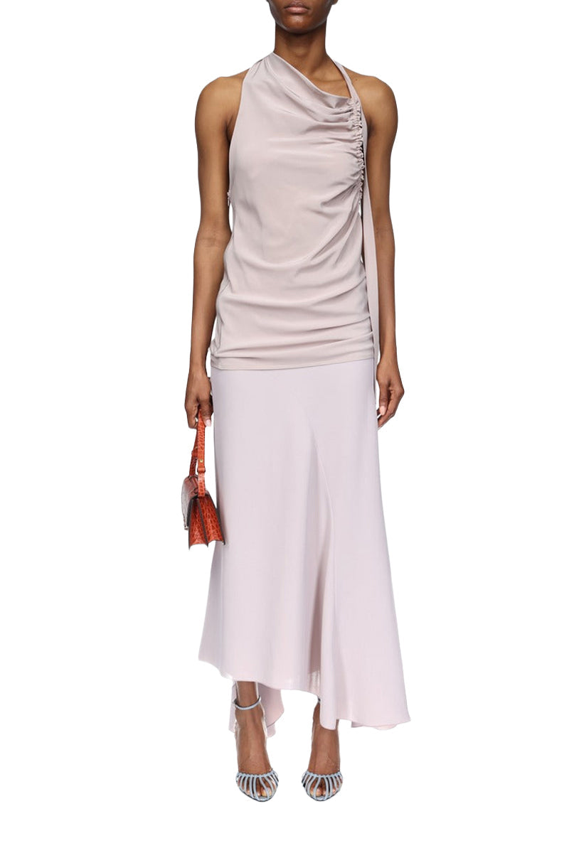 Ruche Detail Sleeveless Top - Heather