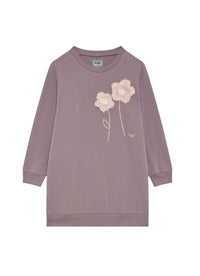 Fleece dress with flowers - Malva & Rosa Cipria