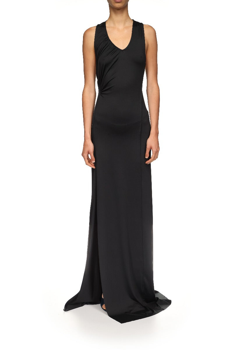 Gathered Tank Gown - Black