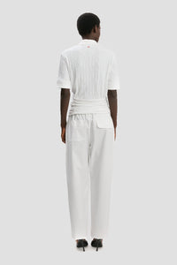 Twist Detail Polo Top - White