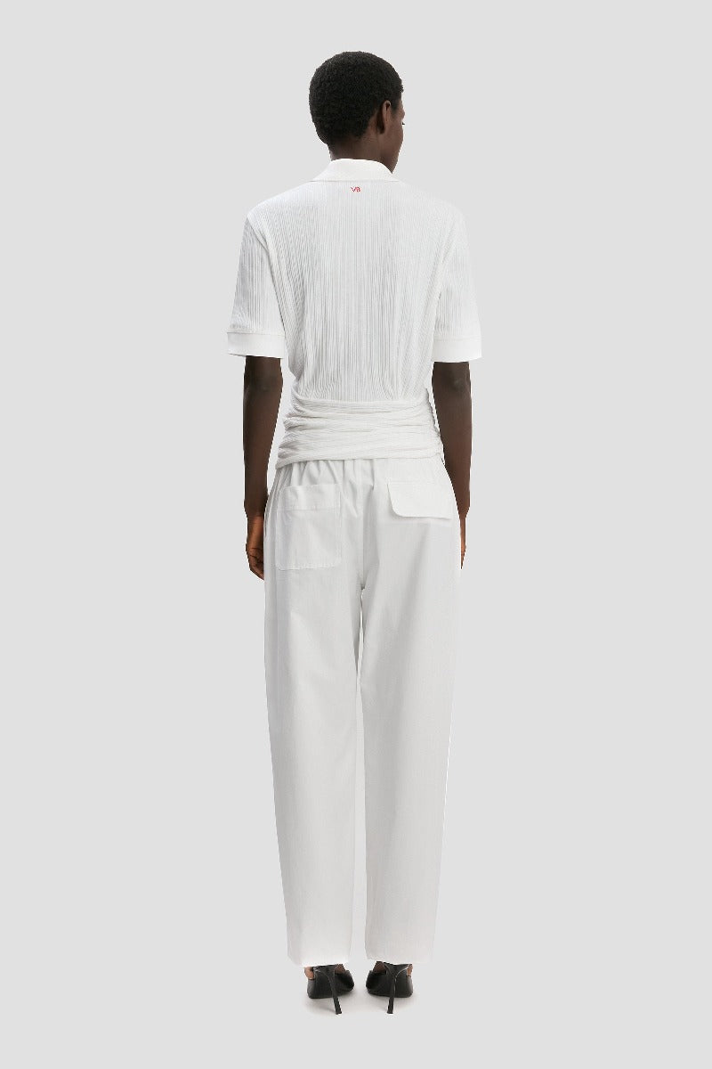 Twist Detail Polo Top - White