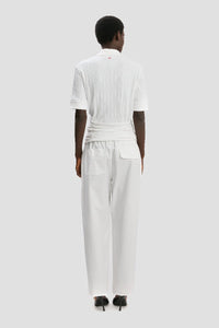Twist Detail Polo Top - White